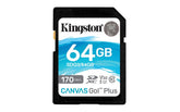 Memoria kingston sdxc canvas go! Plus 170rc10 uhs-i u3 v30 (sdg3/64gb)